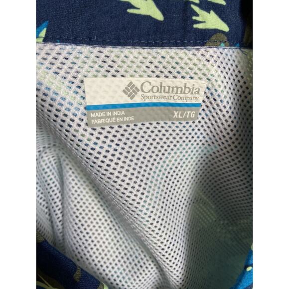 Columbia Mens Shirt Sz XL Trollers Best Carbon Wildwaters Vented Blue Floral NEW - Picture 9 of 10